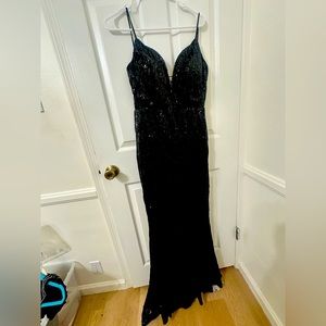 Sexy black sequin dress